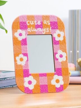 Craft Club Cute As Always Diamond Painting  Checkered Flower Mirror DiY Kit